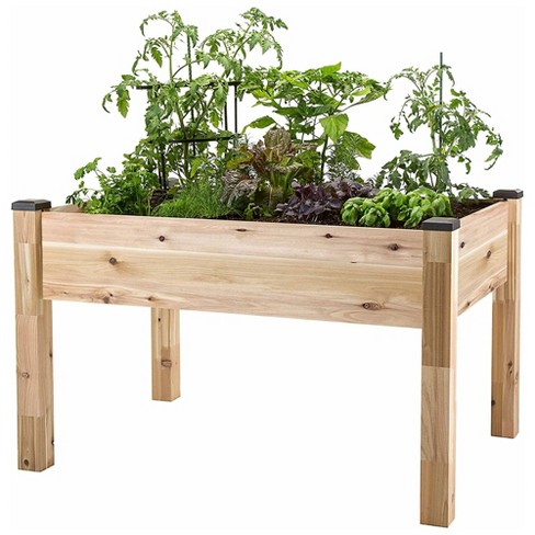 Cedarcraft Elevated Cedar Garden Vegetable Flower Herb Planter With ...