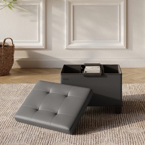StorageBud Storage Ottoman for Bedroom End of Bed, Faux Leather Storage Bench, Large Storage Ottoman Bench, Entryway Bench with Storage - 1 of 4