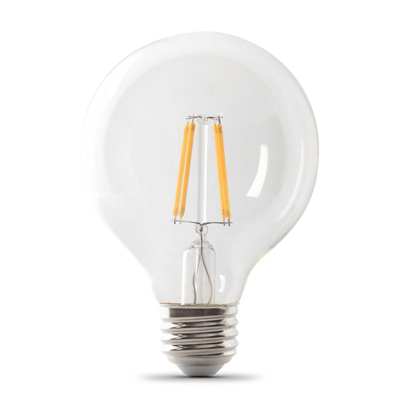 Feit Electric G25 E26 (Medium) Filament LED Bulb Daylight 100 Watt Equivalence 3 pk, 1 of 2