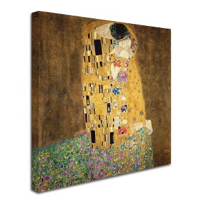 Trademark Fine Art -Gustav Klimt 'The Kiss 1907-8' Canvas Art - 1 of 3