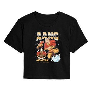 Women's - Avatar: The Last Airbender - Aang Collage Cropped Graphic T-Shirt - 1 of 4