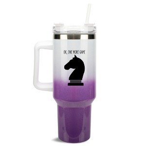 100 North Ok, One More Game Knight Horse Chess Piece Wrap-Around 40 Oz. Stainless Steel Water Bottle Coffee Mug, Spill & Leak Resistant, Travel - 1 of 4