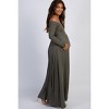 PinkBlush Petite Olive Solid Off Shoulder Maternity Maxi Dress - 4 of 4