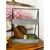 Essential Decor & Beyond 2-Tier Galvanized Tray with Stand, 30" Tall, Farmhouse Style, Metal Storage and Display, Rectangle - 3 of 4