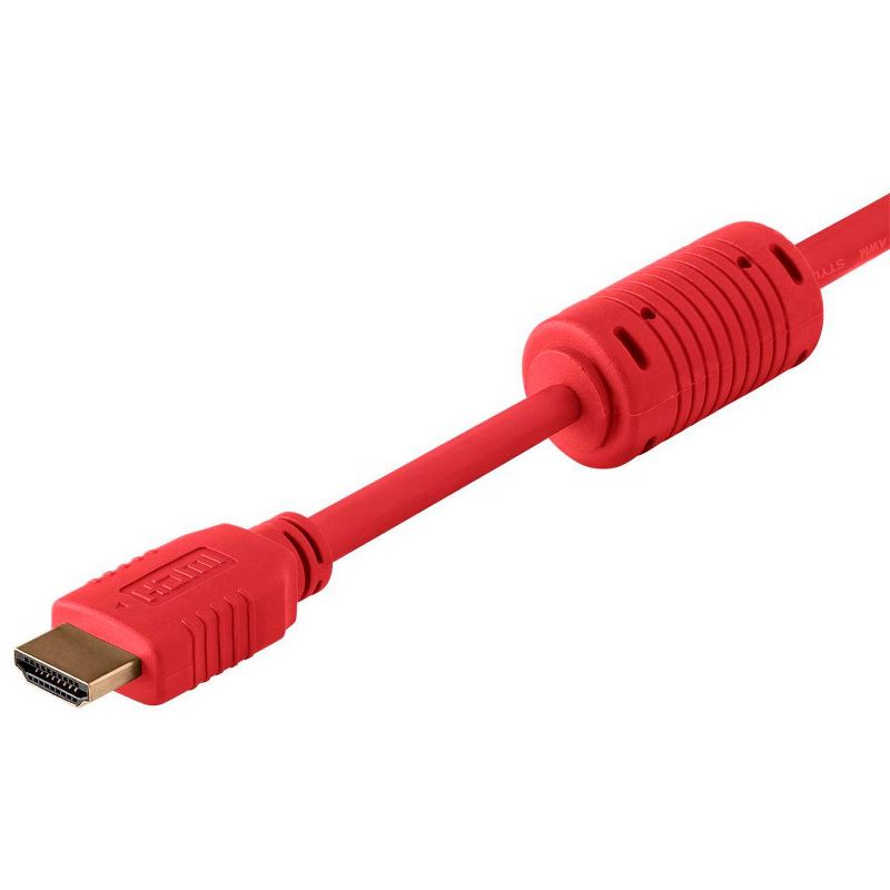 Monoprice HDMI Cable - 6 Feet - Red | High Speed, HDR, 4K@24Hz, 18Gbps, YUV 4:4:4, 28AWG, Compatible with UHD TV and More - Select Series, 2 of 7