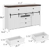 Coffee Bar Table with 5 Drawers and Sliding Barn Doors,Adjustable Shelf Wooden Console Table for Living Room & Dining Room - 2 of 4