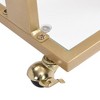 LOVMOR Side Table, Acrylic Sofa Table, Glass Top C Shape Square Table with Metal Base for Living Room, Bedroom - 3 of 4