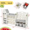 Multifunctional Kids Bookshelf with 17 Bins and 5 Bookshelves, Children's Toy Storage Organizer - ModernLuxe - 3 of 4