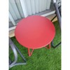DOMETOUR Steel Outdoor Side Table Round Patio End Table with Adjustable Feet, Elegant Portable End Table for Garden Balcony Yard - 3 of 4
