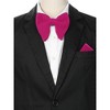 INSPIRE CHIC Men's Velvet Pre-Tied Solid Color Pocket Square Adjustable Bow Tie 1 Pair - 4 of 4