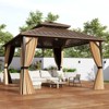 Tangkula 14 x 12 FT Hardtop Gazebo w/ Netting Heavy-Duty Double-Roof Galvanized Metal Top - 3 of 4