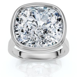 Pompeii3 9mm Cushion Moissanite Bezel Engagement Ring 14k Gold - 1 of 4