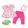 Sophia's - 15" Doll - Floral Top, Leggings & Headband Set - Purple - 4 of 4
