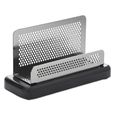 Rolodex Distinctions Business Card Holder Capacity 50 2 1/4 x 4 Cards Metal/Black E23578