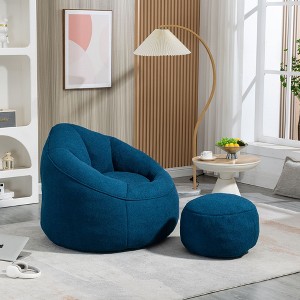 CAVINAS Microfiber Bean Bag Chair with Footrest,Lazy Sofa Chair with High Pressure Foam,Cozy Lounge Chair for Living Room - 1 of 4