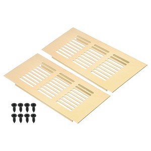 Unique Bargains Aluminum Rectangle with Mounting Screw Cabinet Air Vent Cover 2 Pcs - 1 of 4