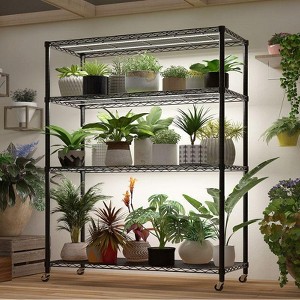 Heavy Duty Storage Adjustable Metal Shelves Wire Shelving Unit With Wheels 1200LBS NSF - 1 of 4