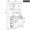 Chic Crate White Bathroom Tilt-Out Hamper Cabinet – 70.9" Tall Freestanding Organizer | Adjustable Shelves & Drawers | Steel Handles - 4 of 4