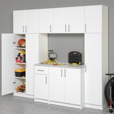 White 16" Slim Cabinet with Adjustable Shelves