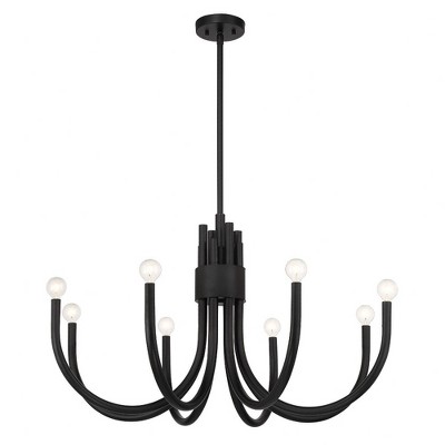 Sorrento Matte Black 8-Light Adjustable Chandelier