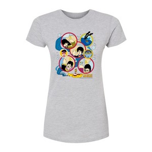 Women's - The Beatles - Yellow Sub Grid Fitted Graphic T-Shirt - 1 of 4