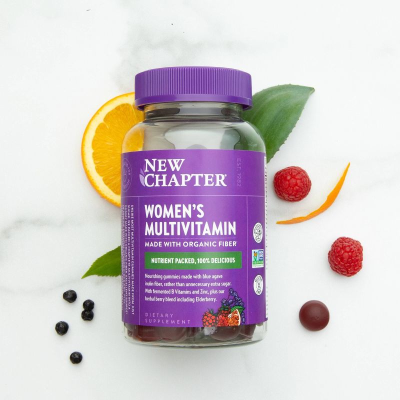 New Chapter Women&#39;s Non-GMO and Gluten Free Multivitamin Gummies - Berry Citrus - 75ct, 5 of 13