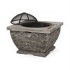 GDFStudio Jacksonville Outdoor Lightweight Concrete Wood Burning Square Fire Pit, Gray - 4 of 4