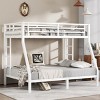 TopComfy Beds Metal Twin over Full Bunk Bed Saving Noise Reduced No Box Spring Needed Teens Bed for Bedroom, White, 56.7"*64.6"*79.37" - 2 of 4