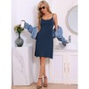cheibear Women's Camisole Mid Length Sleeveless Side Slit Sleep Nightgown - 2 of 4