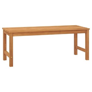 vidaXL Outdoor Patio Bench Garden Bench with Wooden Frame Solid Wood Teak - 44.9" x 15.7" x 17.7" 3-Seater - 1 of 4
