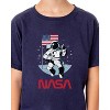 NASA Boys' Retro NASA Letter Logo Thumbs Up Astronaut Crewneck T-Shirt Blue - 2 of 4