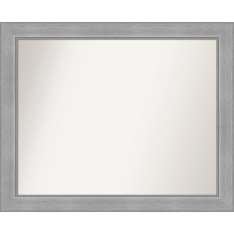 32&#34; x 26&#34; Non-Beveled Vista Brushed Nickel Wall Mirror - Amanti Art, 1 of 10