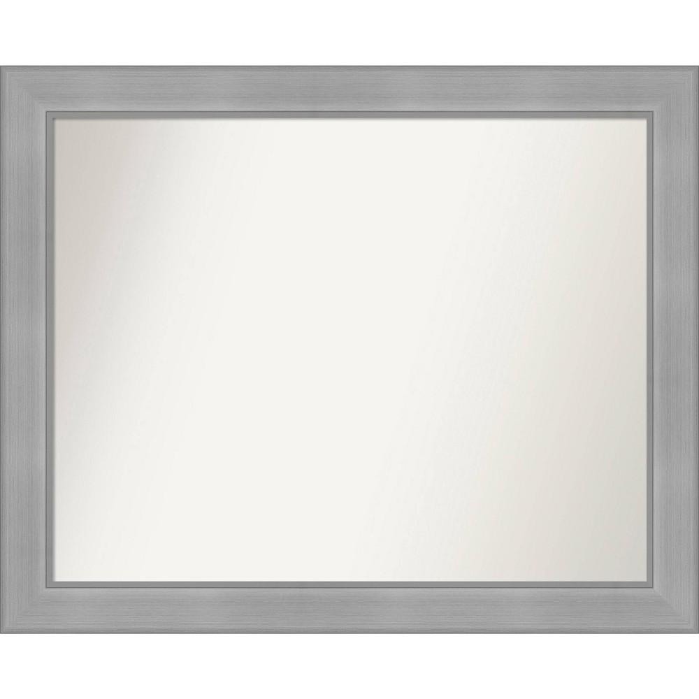 Photos - Wall Mirror 32" x 26" Non-Beveled Vista Brushed Nickel  - Amanti Art