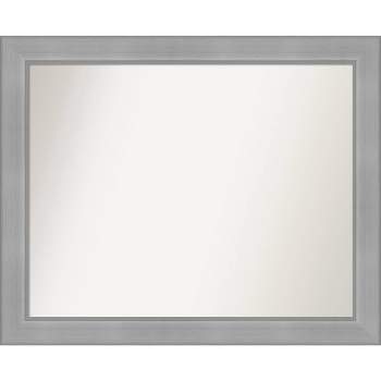 32" x 26" Non-Beveled Vista Brushed Nickel Wall Mirror - Amanti Art