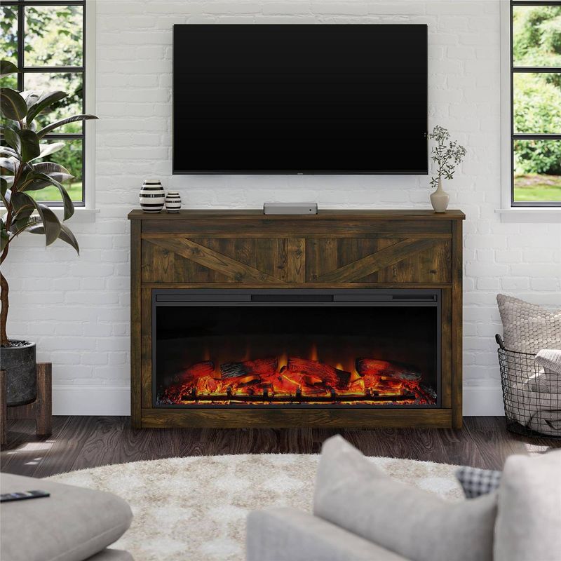 Brookside Wide Modern Farmhouse Mantel with Electric Fireplace - Room & Joy, 2 of 10