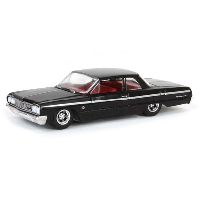 1/64 1964 Chevrolet Biscayne, Black w/ Red Interior California Lowriders 63050-D