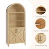 GustoWave Arched Storage Cabinet with Doors & Open Shelves, Farmhouse Display Bookcase for Kitchen Pantry, Dining Room, or Living Room - 4 of 4