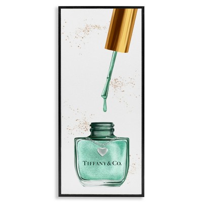 Stupell Industries Cyan Makeup Nail Polish Brush, 13" x 30"