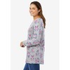 Woman Within Plus Size Perfect Printed Long-Sleeve V-Neck Tee - 4 of 4