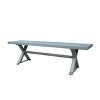 Modern Outdoor Dining Bench Aluminum, Gray 1-Christopher Knight Home - 2 of 4