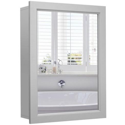 Wall Mounted and Mirrored Bathroom Cabinet - Costway