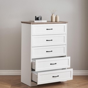 6 Drawer Dresser for Bedroom,Modern Tall Dresser Organizer,TV Stand,Wooden Chest of Drawers and Closet Organizers for Storage Clothes - 1 of 4