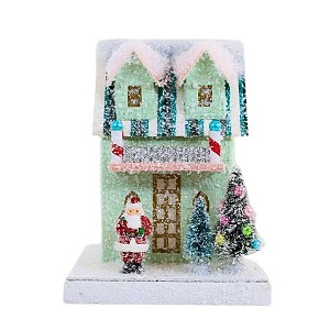 Cody Foster 7.0 Inch Petite Mint House Retro Village Mantle Light Up Village Buildings - 1 of 3