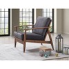 Fabric Accent Chair with Rubber Wood Frame, Full Foam Removable Cushion, Finish Comfortable Seating - 4 of 4