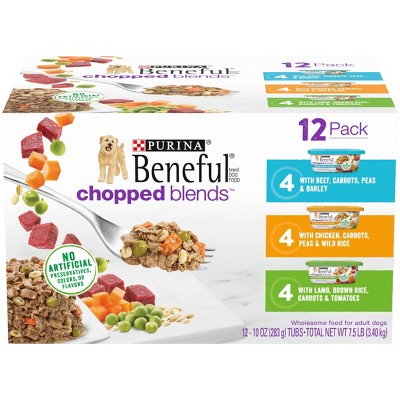 Purina Beneful Chopped Blends with Beef, Chicken & Lamb Recipes Wet Dog Food - 10oz