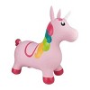 BounceZiez Inflatable Bouncy Ride On Hopper with Pump - Pink Unicorn - image 3 of 4