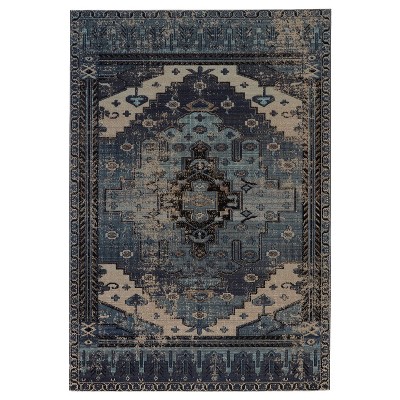 Cicero Indoor/Outdoor Medallion Area Rug Blue/Gray - Jaipur Living