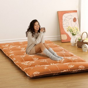 Nasitip Twin Japanese Floor Mattress, Foldable Thick Futon Mattress, Roll Up Tatami Mat, Portable Camping Sleeping Mat, Orange - 1 of 4