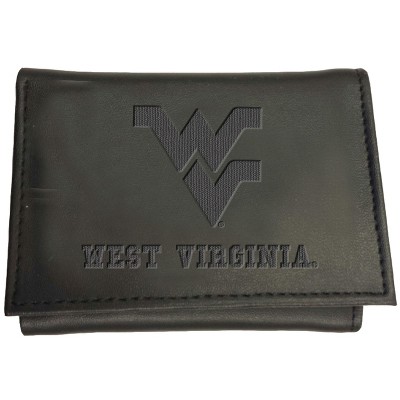 Evergreen NCAA West Virginia Mountaineers Black Leather Trifold Wallet Officially Licensed with Gift Box