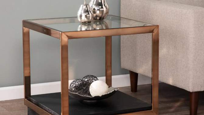 Lexing Glass Top End Table Champagne - Aiden Lane, 2 of 7, play video